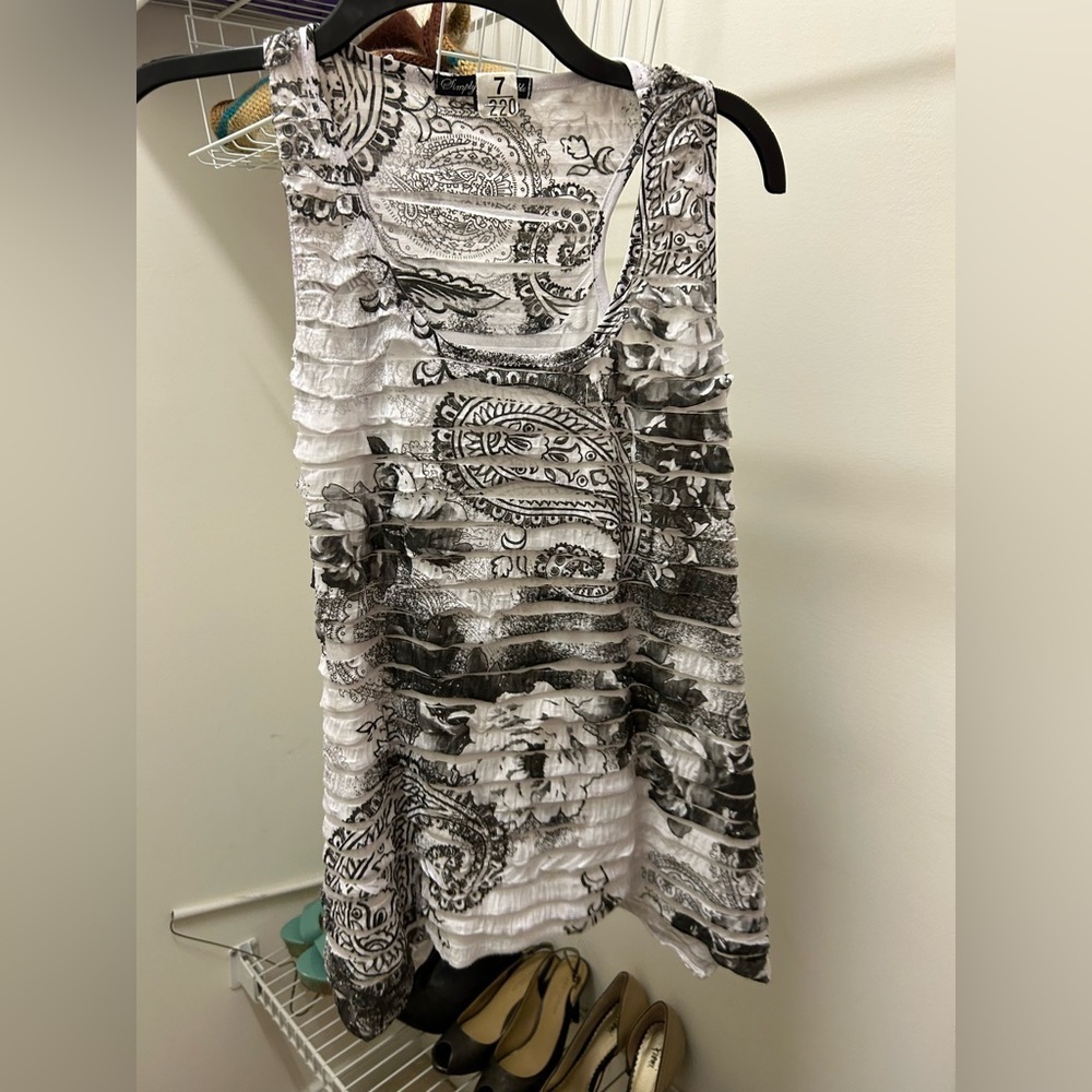 Black and white racer back shirt